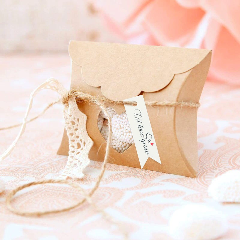 G2PLUS 100 Pcs Wedding Favor Tags - Let Love Grow Gift Tags with String for Valentie's, Wedding, Annivery Party Favors - Image 4